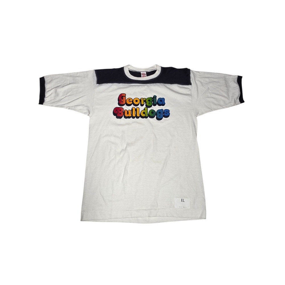 Vintage 70s Georgia Bulldogs T-Shirt XL | Wolf Brand USA  Retro NCAA Color Block